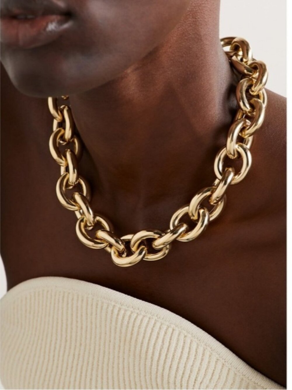 New! Gold Chunky Chain Link Necklace (1026) NWOT